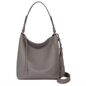 ALLSAINTS Kita Leather Shoulder crossbody Gray New